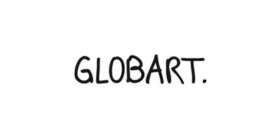 Logo von GLOBART mit handschriftlichem schwarzen Schriftzug auf weißem Hintergrund.
